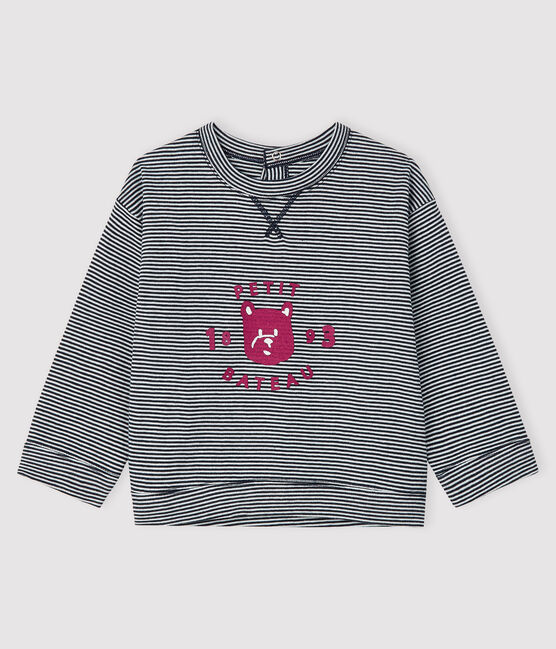 Baby-T-Shirt für Jungen blau SMOKING/weiss MARSHMALLOW
