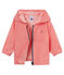 Gestreifte Baby-Windjacke Unisex rosa GROSEILLER/weiss MARSHMALLOW