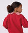 Kinder-Sweatshirt mit Kragen aus einfarbiger Baumwolle rot