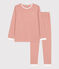 Kinderpyjama aus Baumwolle mit Ringelstreifen rosa BRANDY/weiss MARSHMALLOW