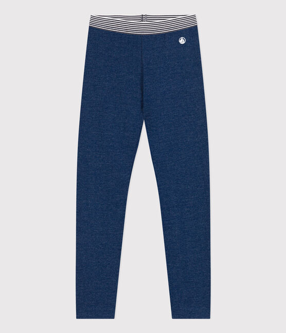 Kinder-Jeggings aus Molton in Denim-Optik für Mädchen blau MEDIEVAL/beige ECRU