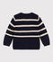 Baby-Cardigan aus gestreiftem Baumwollstrick blau SMOKING/ AVALANCHE