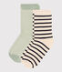 2er-Set gestreifte Kindersocken aus Baumwolle