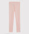 Leggins mit Ringelstreifen aus Wolle und Baumwolle für Mädchen rosa CHARME/weiss MARSHMALLOW