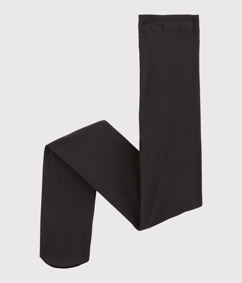 Mikrofaser-Kinderstrumpfhose f&uuml;r M&auml;dchen schwarz NOIR