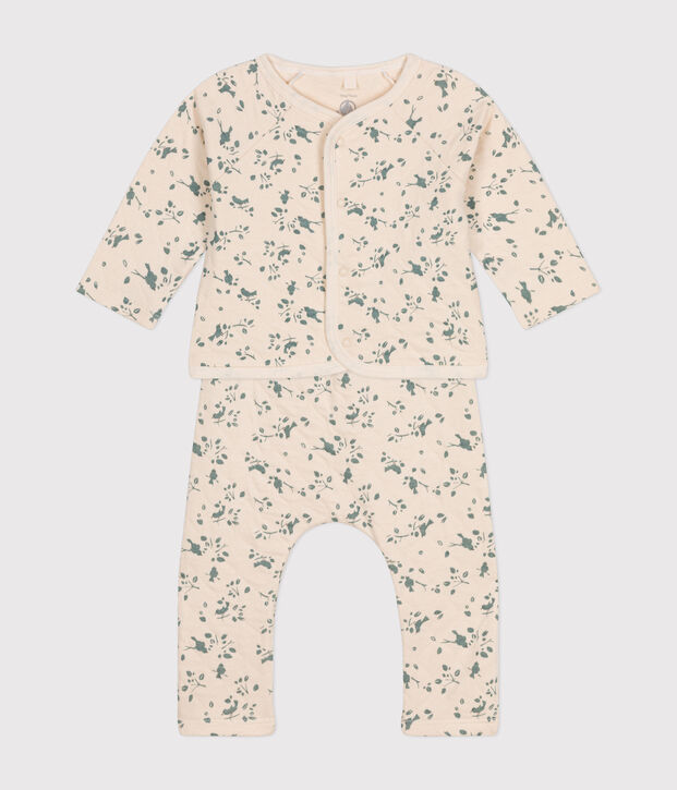 2er-Set aus gestepptem Doppeljersey f&uuml;r Babys naturfarben/gr&uuml;n