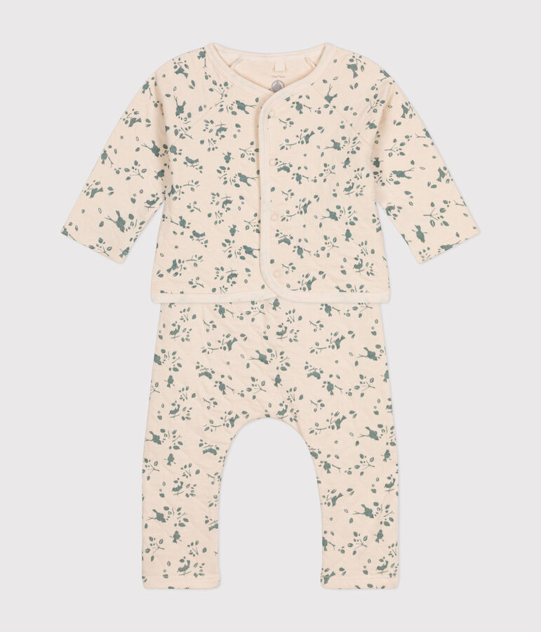 2er-Set aus gestepptem Doppeljersey f&uuml;r Babys naturfarben/gr&uuml;n