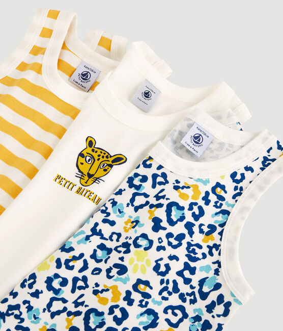 Set mit 3 Unterhemden aus Baumwolle mit Panther-Print für Jungen variante 1