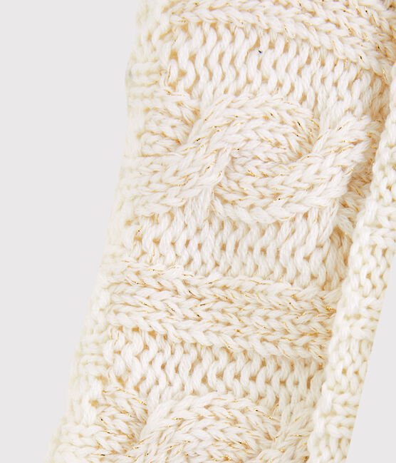 Kinder-Snood für Mädchen weiss MARSHMALLOW/gelb OR