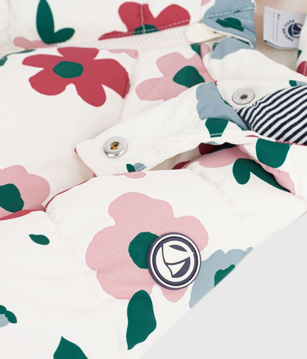 Baby-Winterjacke aus Polyester mit Tiermotiv naturfarben/rosa