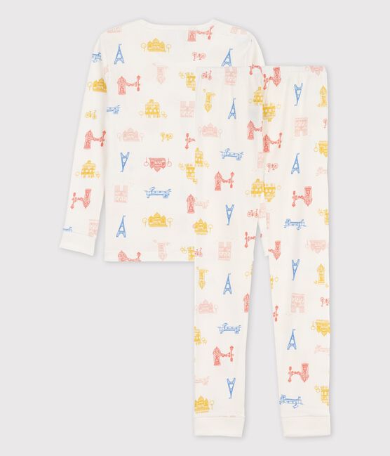 Pyjama Paris aus Baumwolle in schmaler Passform weiss MARSHMALLOW/weiss MULTICO