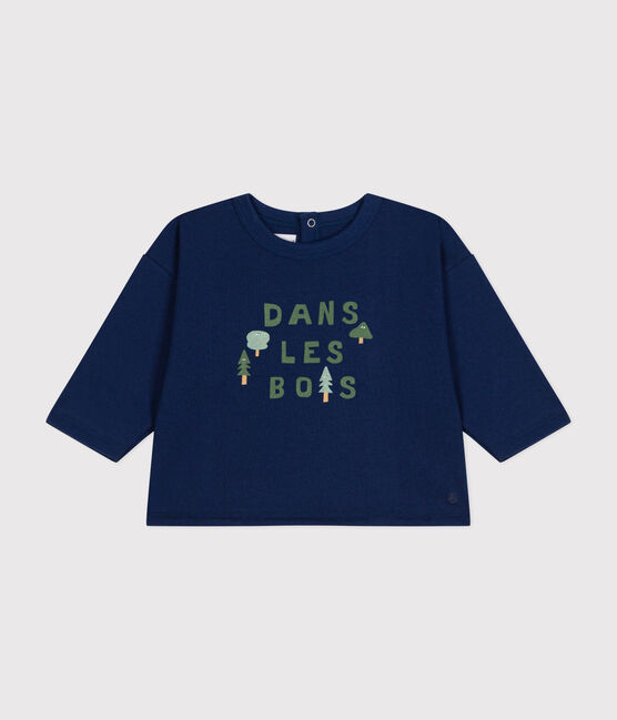 Langärmeliges Baby T-Shirt aus feinem Jersey blau MEDIEVAL