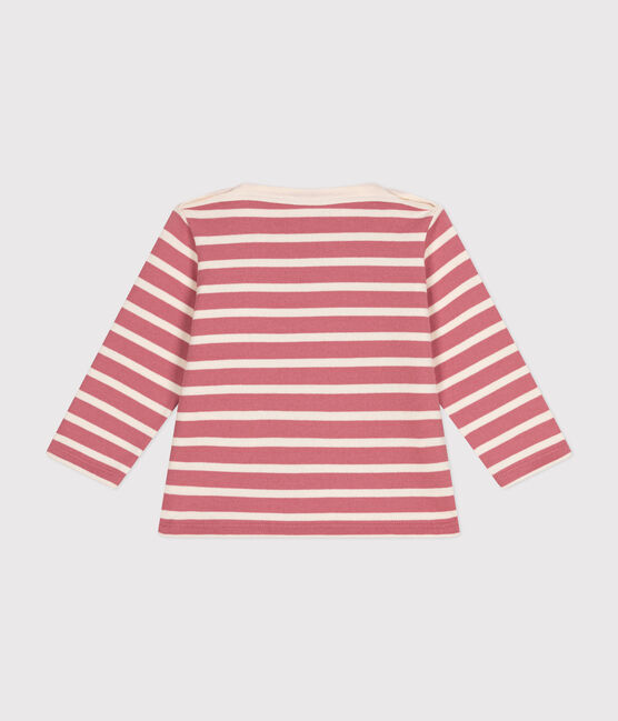 Baby-Streifenshirt "Marinière" aus festem Baumwollstoff rosa ROSEWOOD/ AVALANCHE