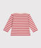 Baby-Streifenshirt "Marinière" aus festem Baumwollstoff rosa ROSEWOOD/ AVALANCHE