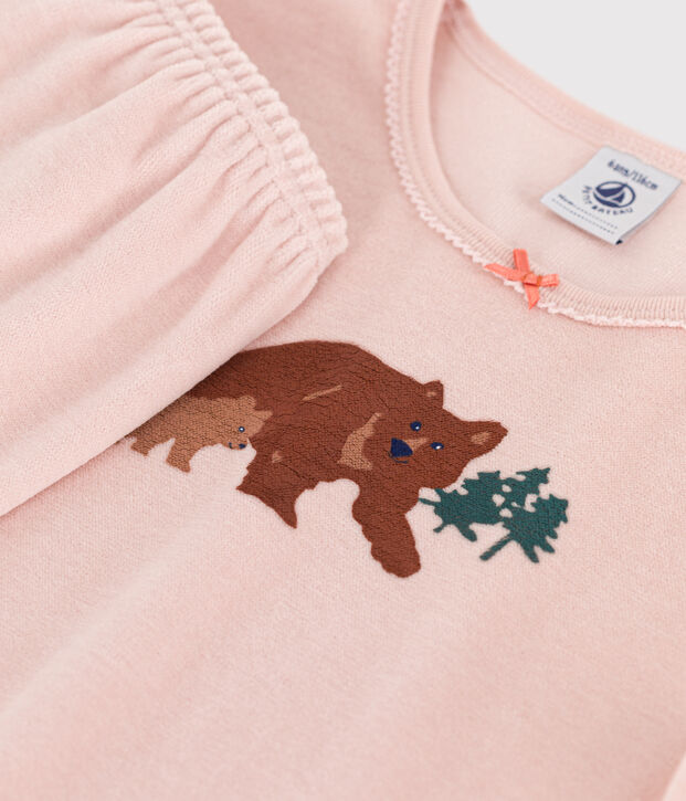 Kinderpyjama aus Nicki f&uuml;r M&auml;dchen rosa