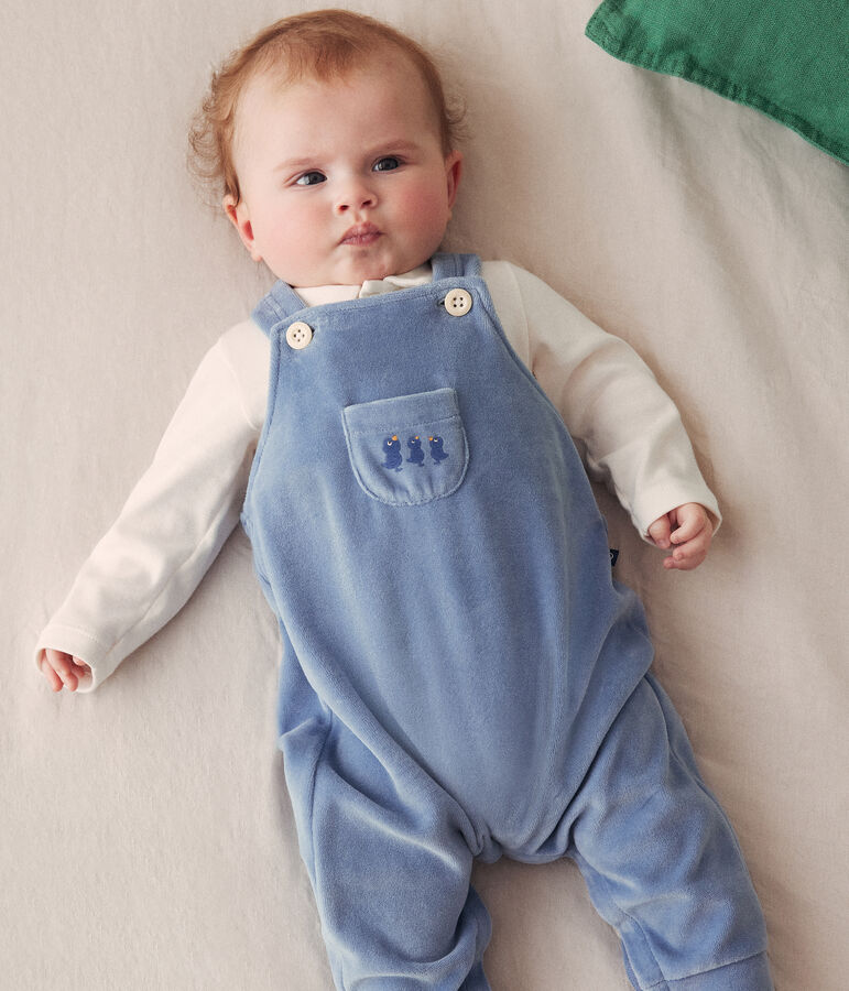 Baby-Set Latzhose aus Nicki blau