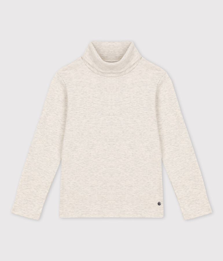 Kinder-Unterziehpullover aus Baumwolle f&uuml;r M&auml;dchen / Jungen beige
