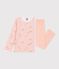 Pyjama  en velours weiss/rosa/vielfarbig