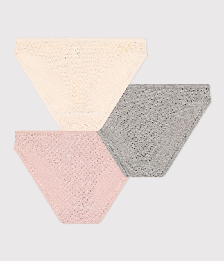 3er-Set Slips aus Baumwolle f&uuml;r M&auml;dchen vielfarbig