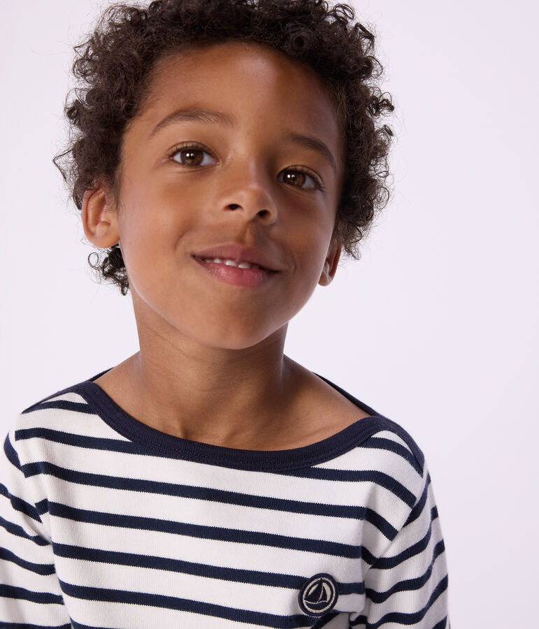 Kinder-Matrosenshirt aus Bio-Baumwolle weiss/blau