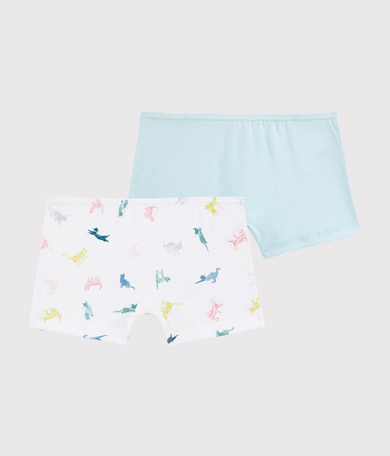 2er-Set Shortys mit buntem Katzenmotiv für Mädchen variante 1