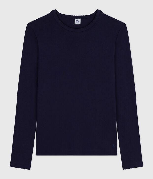 Lang&auml;rmeliges Damen-T-Shirt L&rsquo;Iconique aus Baumwolle mit Picotkante SMOKING