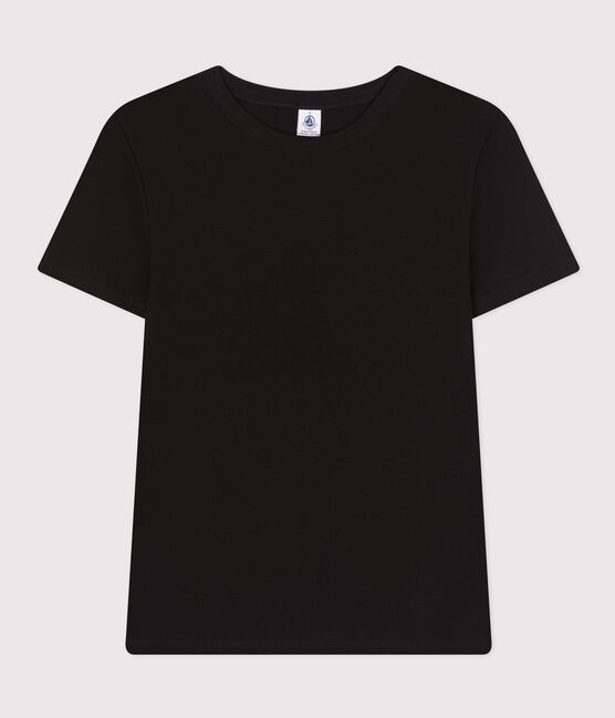 Eng anliegendes T-Shirt mit Rundhalsausschnitt aus Baumwolle für Damen schwarz NOIR