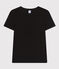 Eng anliegendes T-Shirt mit Rundhalsausschnitt aus Baumwolle für Damen schwarz NOIR