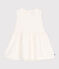 Ärmelloses weißes Baby-Kleid aus Baumwolle mit Lochspitze weiss MARSHMALLOW