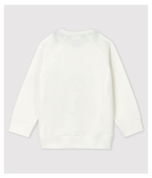 Baby-Sweatshirt aus Baumwolle. weiss