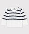 Baby-Strickpullover mit Zöpfen weiss MARSHMALLOW/blau SMOKING