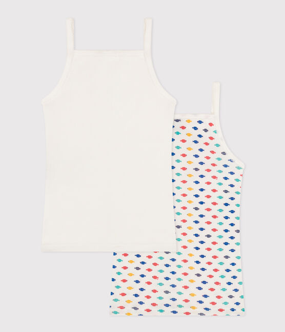 2er-Set Spaghetti-Tops aus Baumwolle mit Meerestieren für Mädchen variante 1