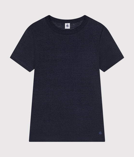 Damen-T-Shirt L'Iconique aus Leinen blau SMOKING