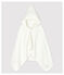 Baby-Badecape aus Bouclé-Frottee aus Bio-Baumwolle weiss MARSHMALLOW/grau GRIS