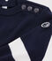 Marinepullover aus Wolle für Damen blau SMOKING/weiss MARSHMALLOW