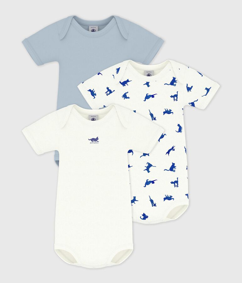 Set kurz&auml;rmelige Baby-Bodys aus Baumwolle mit Katzenmotiv variante 1