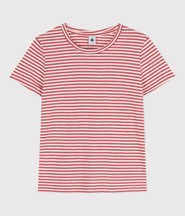 T-Shirt LE DROIT aus Baumwolle mit Rundhalsausschnitt rosa/naturfarben