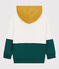 Kinder-Kapuzen-Sweatshirt aus Molton für Jungen weiss MARSHMALLOW/grün PINEDE