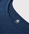 Einfarbiges T-Shirt aus Leinen Damen blau MEDIEVAL