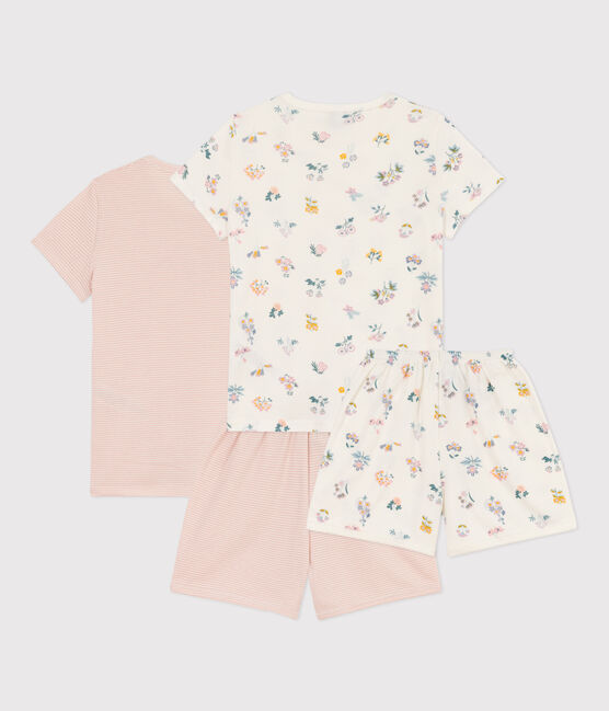 2er-Set Kinder-Kurzpyjama aus Baumwolle mit Blumen für Mädchen variante 1