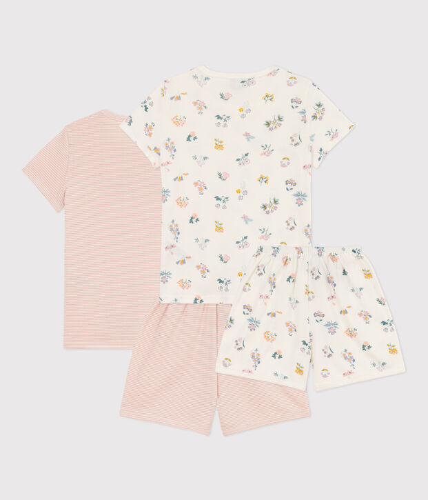 2er-Set Kinder-Kurzpyjama aus Baumwolle mit Blumen f&uuml;r M&auml;dchen vielfarbig