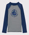 Kinder-T-Shirt mit UV-Schutz aus recycelten Materialien blau MEDIEVAL/weiss MARSHMALLOW