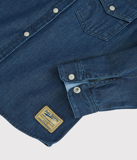 Kinder-Jeanshemd für Jungen blau DENIM BLEU DELAVE