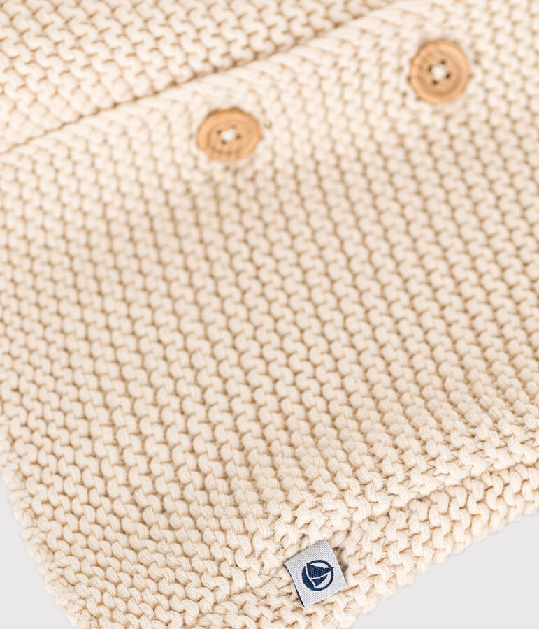 Baby-Cardigan kraus rechts gestrickt naturfarben