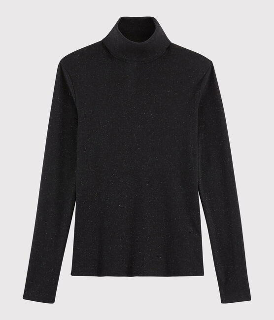Unterziehpullover für Damen schwarz NOIR/ ARGENT