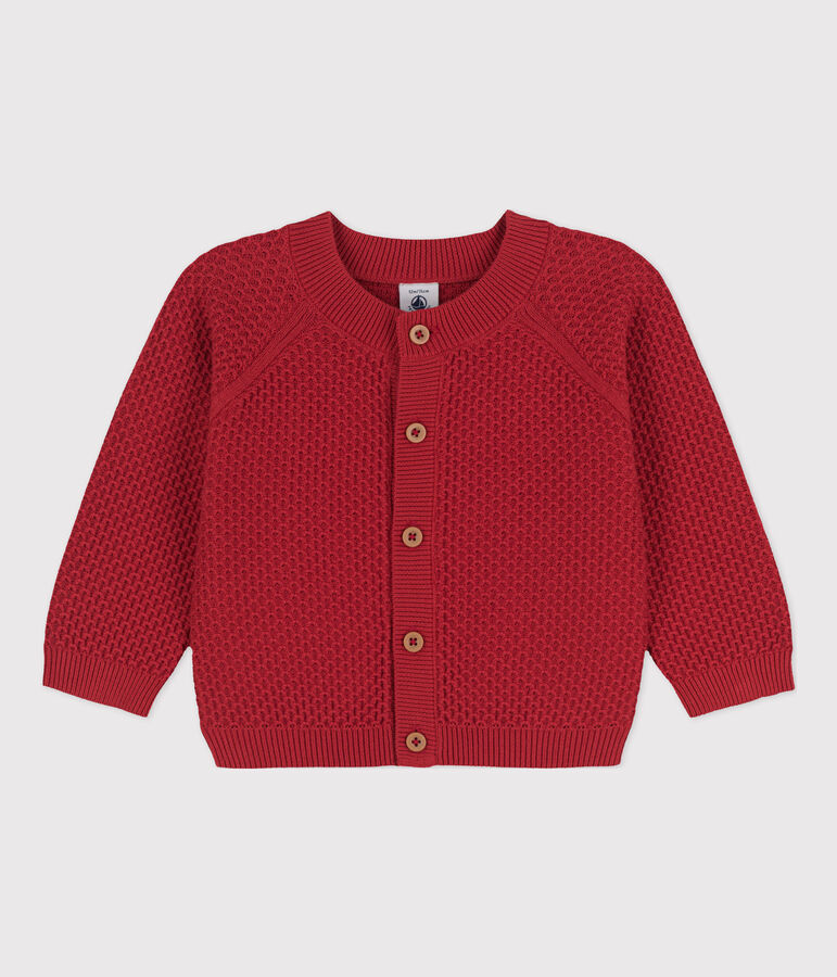 Baby-Cardigan aus Baumwollstrick rot