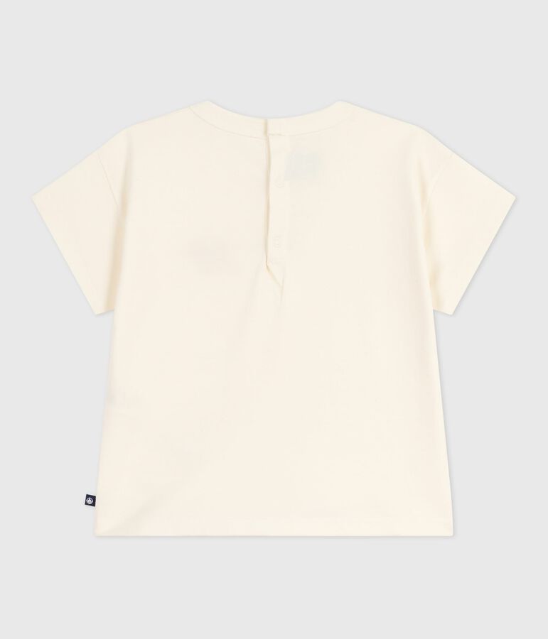 Lang&auml;rmeliges Baby-T-Shirt aus Baumwolle mit Herzmotiv naturfarben