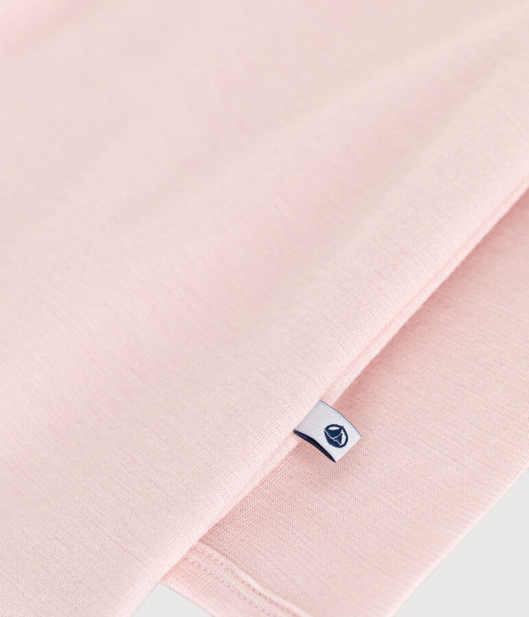 Baby-Body mit langen Beinen aus Wolle und Baumwolle rosa