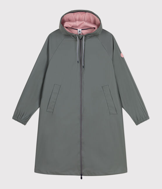 Lange Damen-Regenjacke zweifarbig grün THUYA