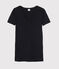 Klassisches Damen-T-Shirt aus Baumwolle mit V-Ausschnitt blau SMOKING